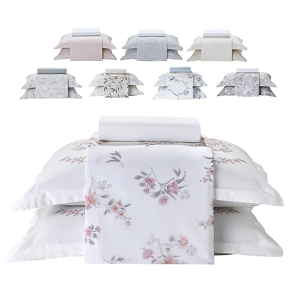 Jogo de Cama Queen 4 Peças Lençol com Elástico 100% Algodão Percal 180 Fios 158x198x35cm - Dohler