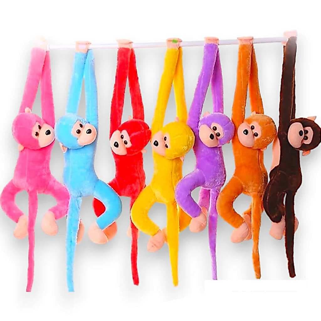 Macaco Pelúcia Com Som E Luz De Pendurar Antialérgico Grita Brinquedo Divertido Promoção