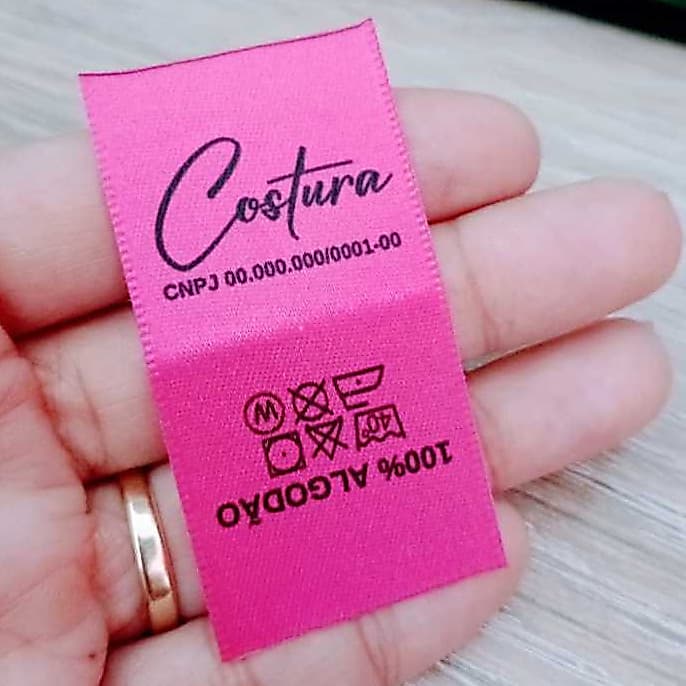 50 Etiquetas CETIM 3x10 cm Seladas - Bandeirinha - Palito - Clip