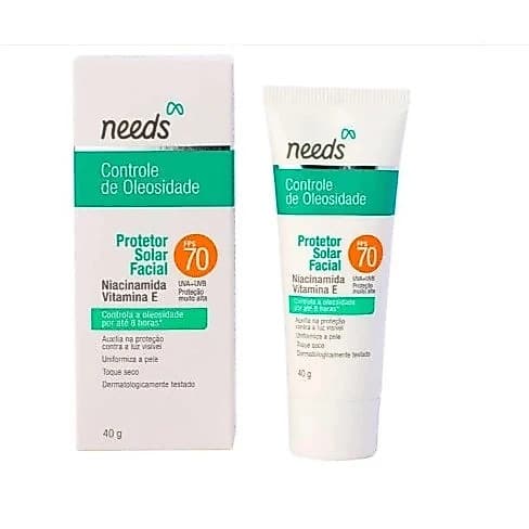 Protetor Solar Facial Needs Controle de Oleosidade Sem Cor FPS 70 40g