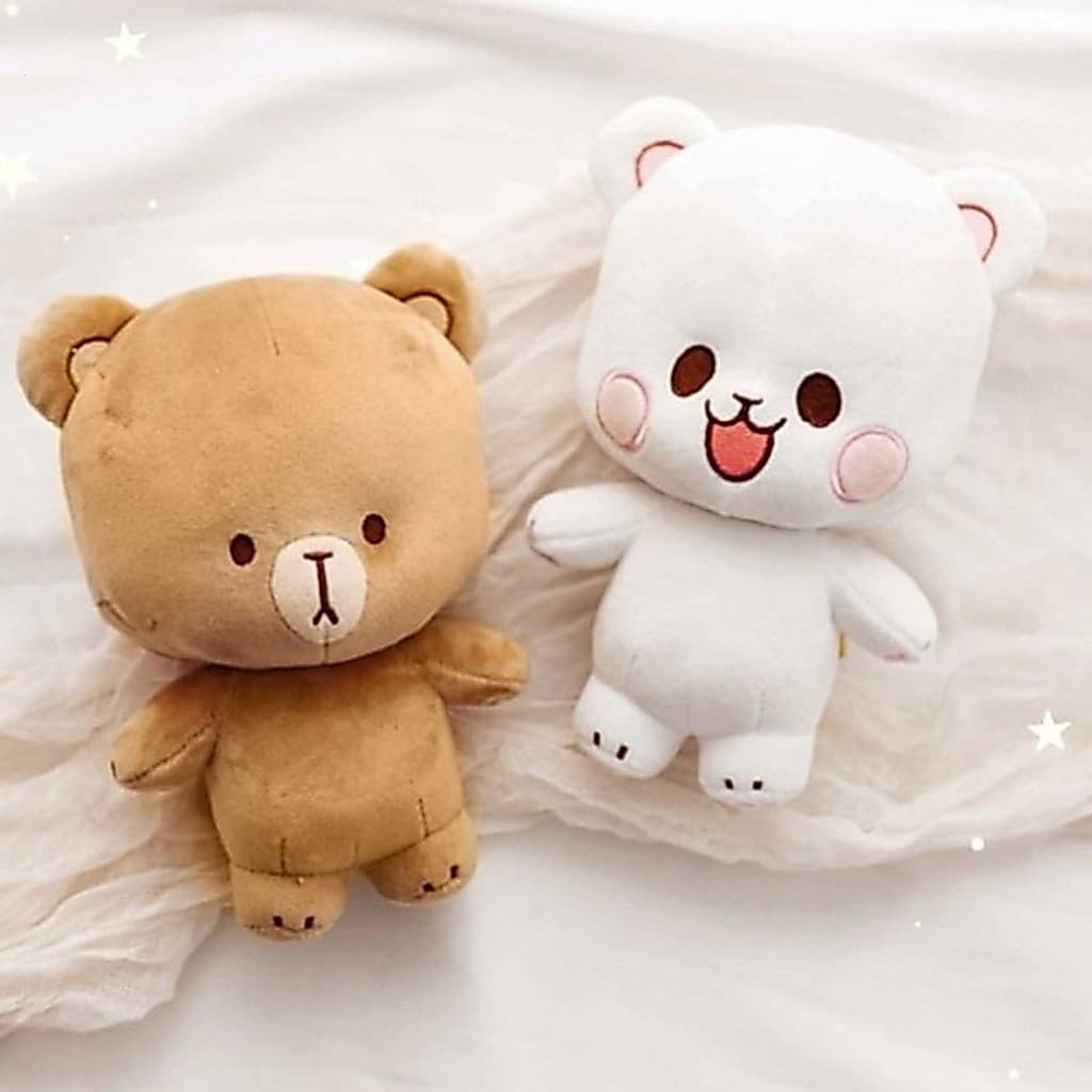 20cm Leite e Mocha Bear Boneca de pelúcia Kawaii Boneca de pelúcia
