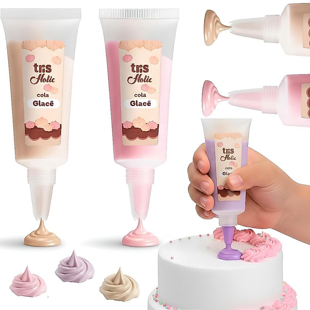 Kit Cola Artesanato Escolar Arte Pintura Com Efeito Glacê Bico De Confeiteiro Cola Decorativa Efeito 3d Alto relevelo