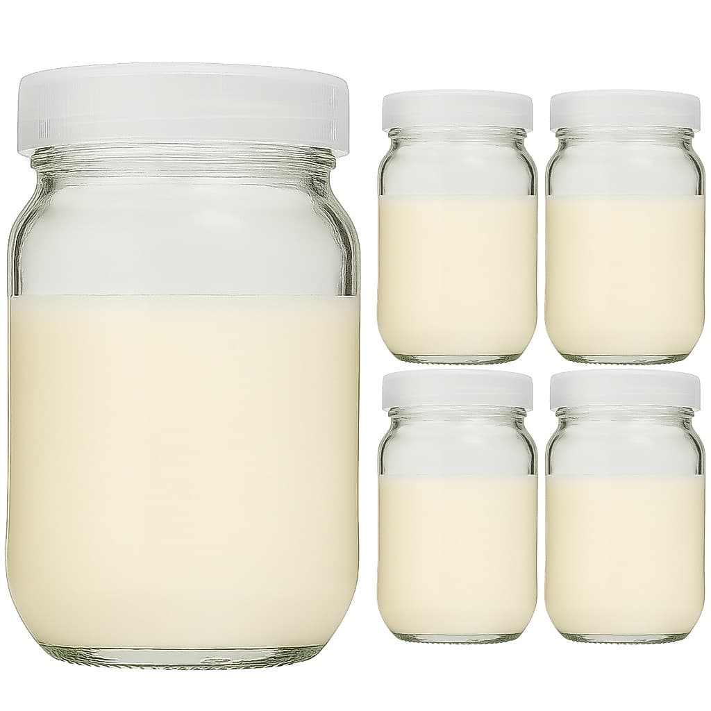 Pote para Leite Materno de Vidro Tampa Plastica BPA Free 200ml - 5 Unidades