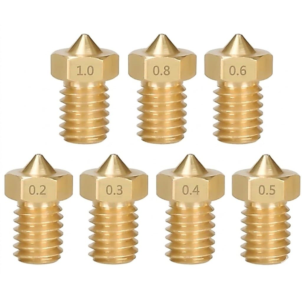 Kit 5 Unidades Nozzle Bico E3D V5 V6 Latão - Premium 1.75mm