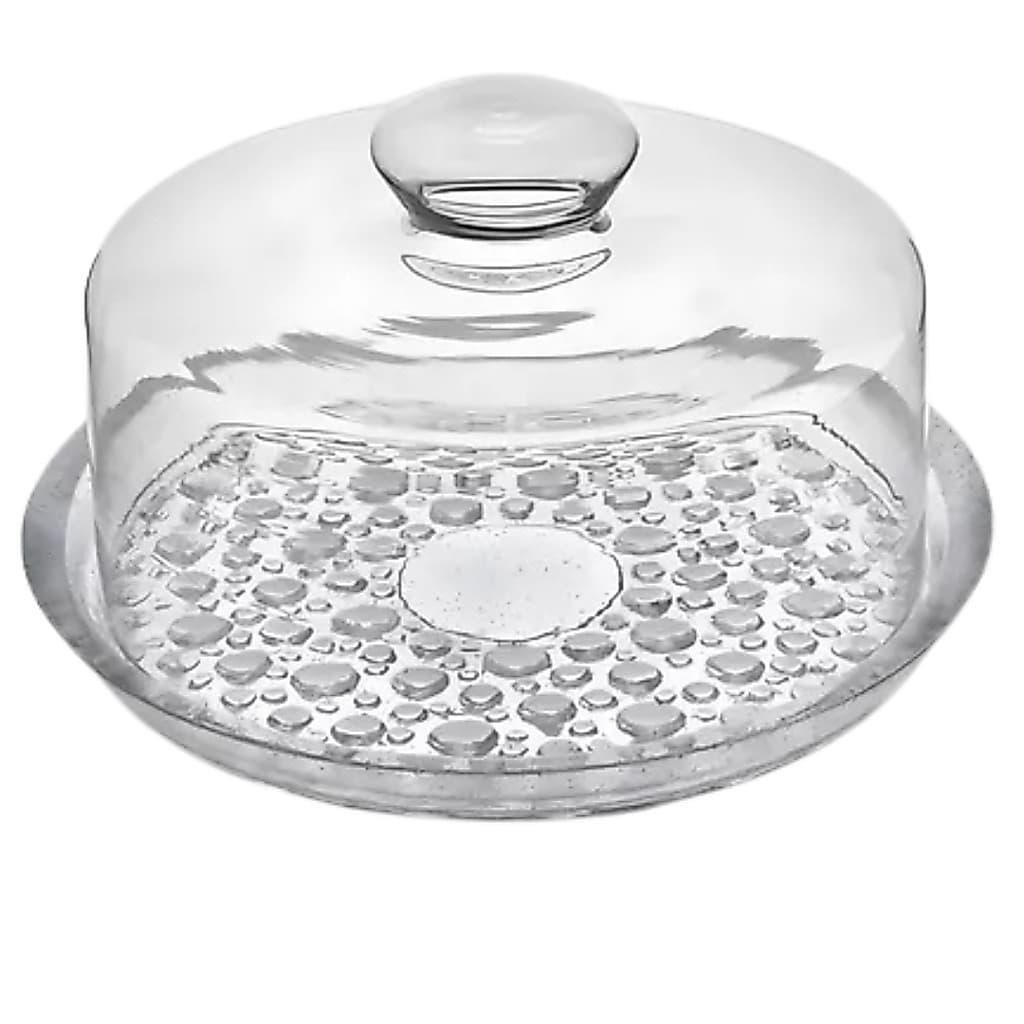 Queijeira Porta Queijo Vidro Tampa 21x16cm Cor Transparente