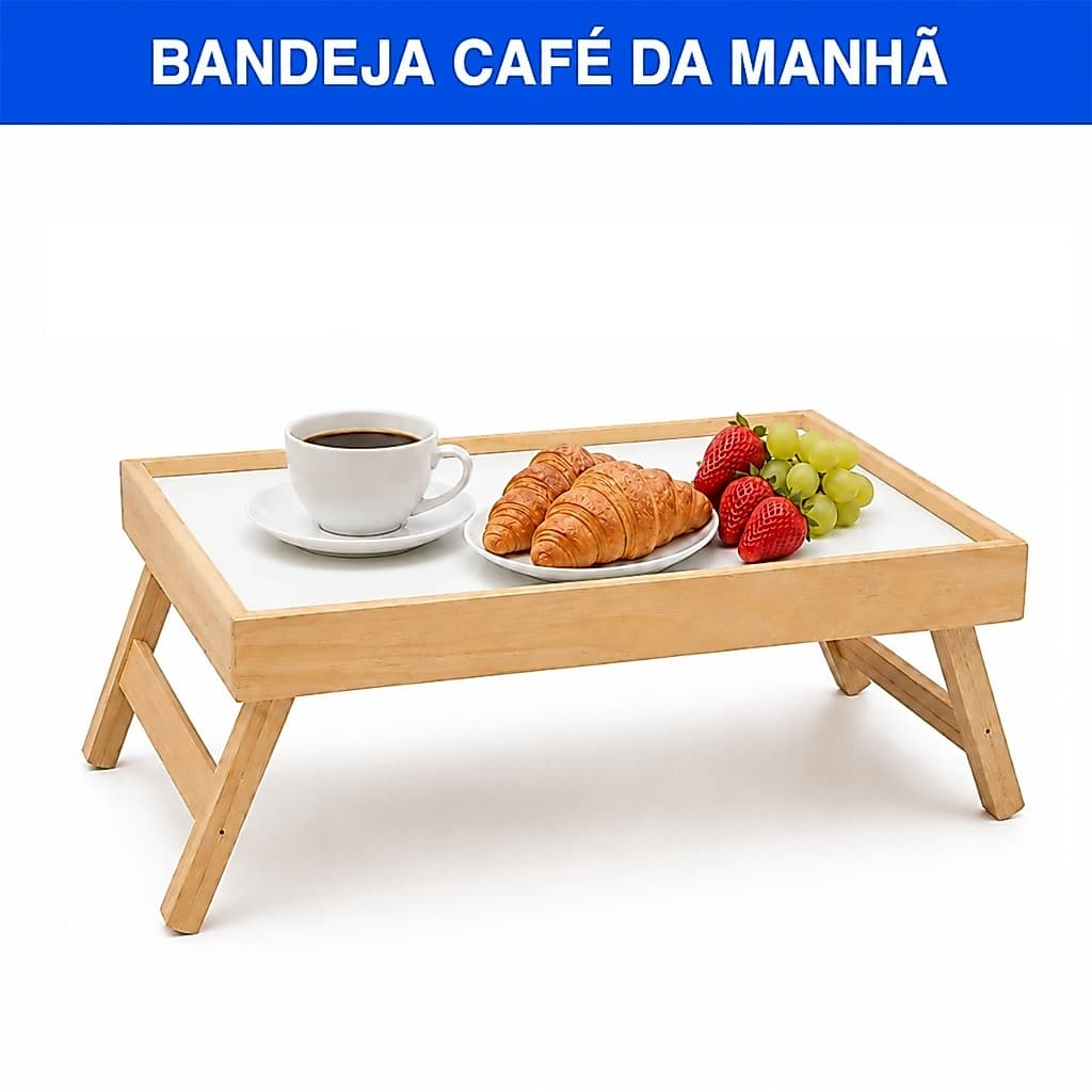 Bandeja Mesa Café Da Manhã Pézinho Dobrável Mesa Cozinha