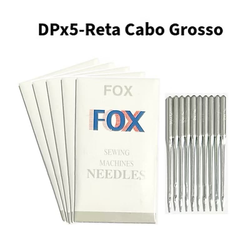 50 Agulhas DPx5 Reta Cabo Grosso N°9/10/11/12/14/16/18/19/20/21 Maquina Costura Industrial
