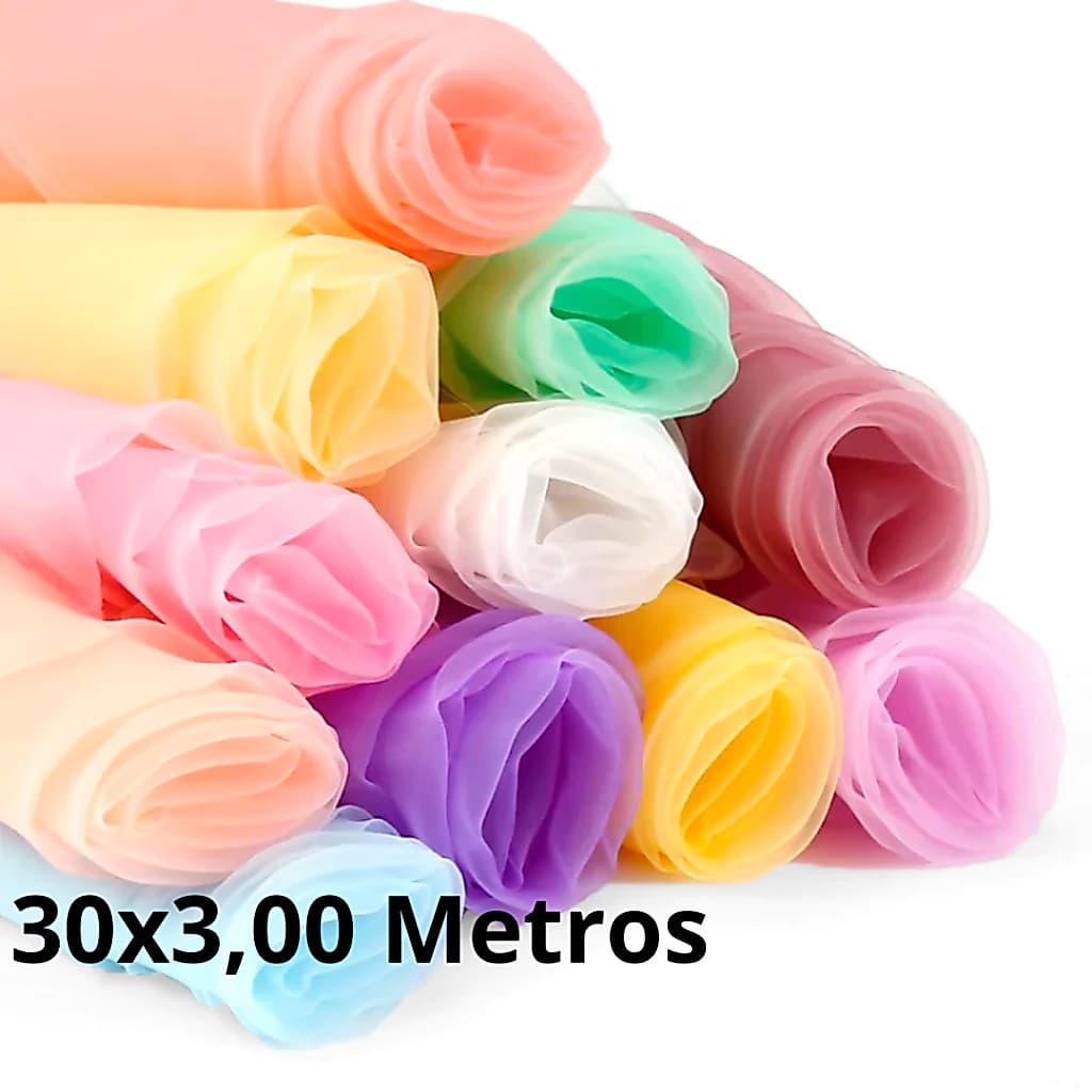 Tecido Voil Liso 3,00 Metros de Largura - 30Mts