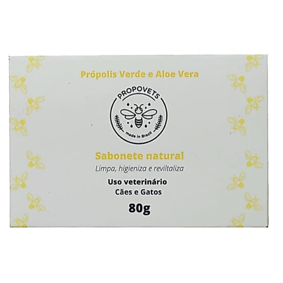 Sabonete Natural com Própolis Verde para Cães e Gatos 80g - Propovets