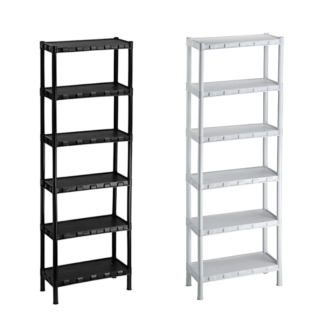 Kit com 2 Estante Prateleira Modular Multiuso Organizadora Plástico com 6 Prateleiras - COM PEZINHOS