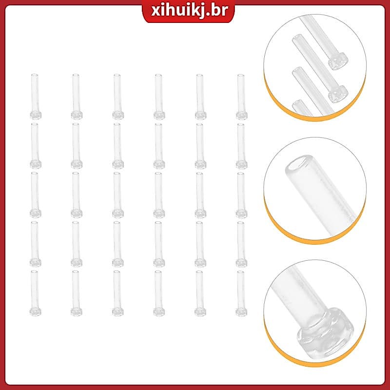 ? Cânula Auricular Postes Para Brincos De Plástico Com Tampa Perfurada Protetor De Capa Pino De Proteção 50 Pcs xihuikj.