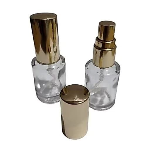 30 Frascos de vidro 7ml com borrifador dourado para amostra de perfume