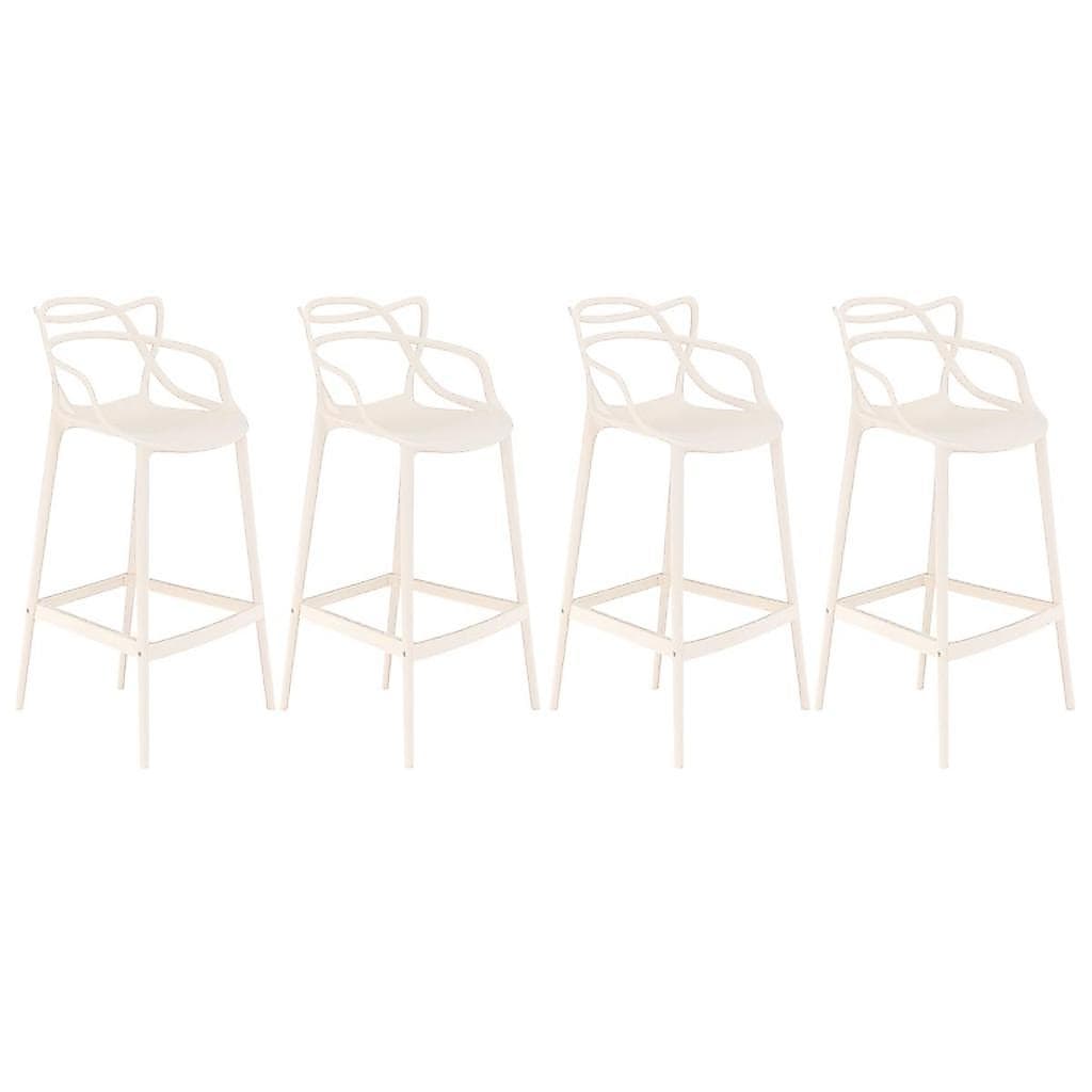 Kit 4 Banquetas alta para bancada Master Allegra em Polipropileno 78 cm - Creme