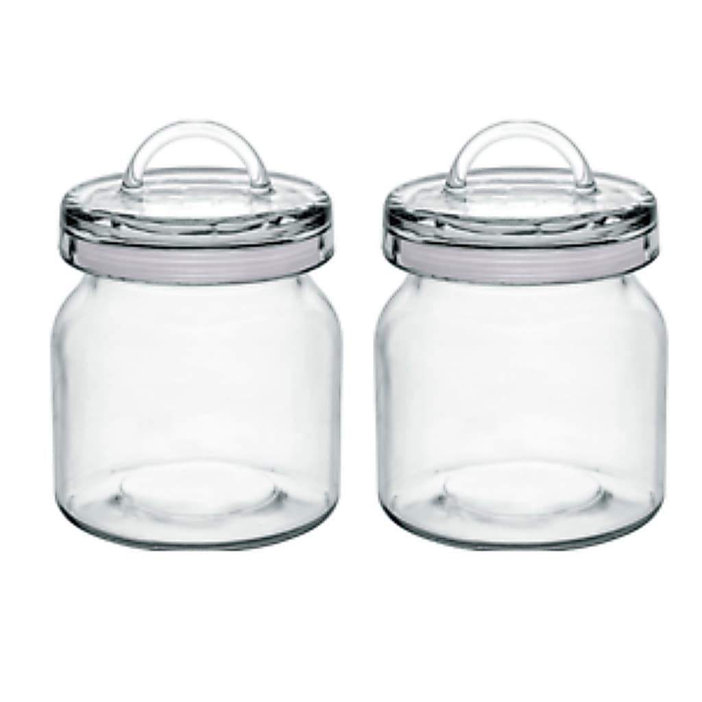Kit 2 Potes Porta Mantimentos Home&Co Vidro 500ml 14x10x10cm Transparente