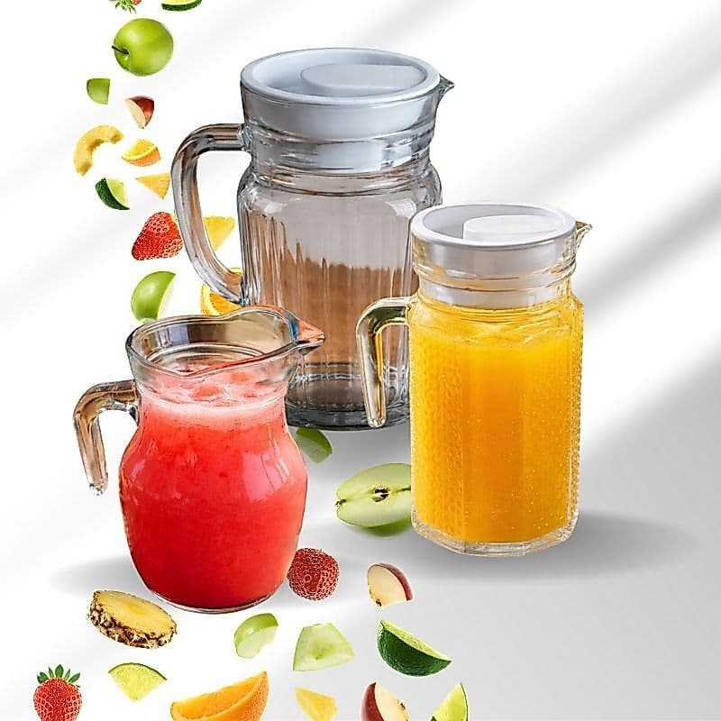 Jarra C/ Tampa 500ml em Vidro para Servir Água Suco Leite Chá Transparente