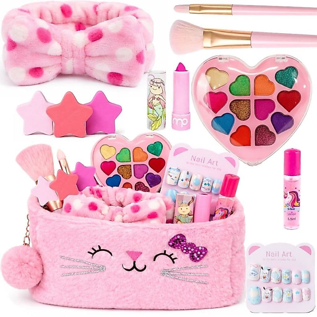 Kit Maquiagem Infantil Maleta + Batom Sombra Unha Gloss