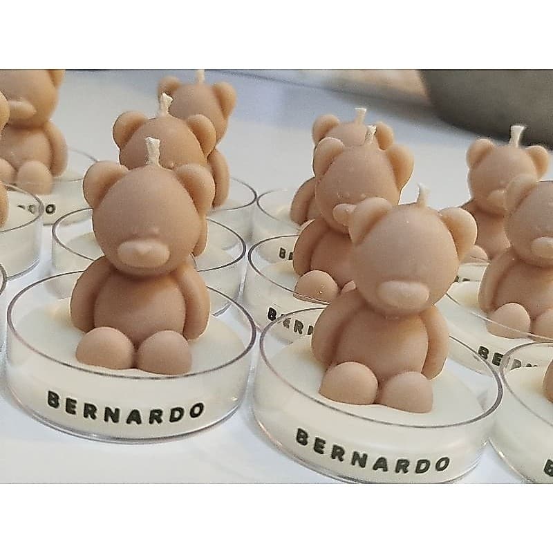 Lembrancinha kit vela ursinho no potinho de acrilico
