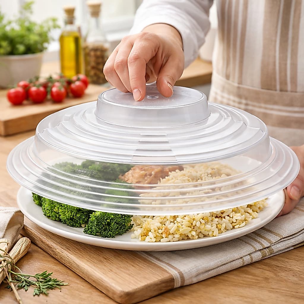 Tampa de Micro-ondas Protetora de Alimentos Livre de BPA De Plástico 1/2/3/6 unidades