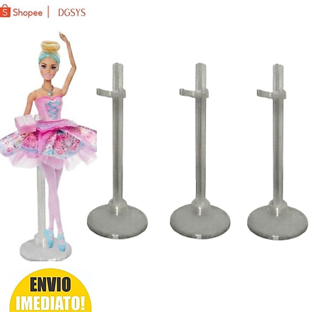 Kit 3 Suportes Pedestal Para Bonecas E Bonecos Expositor  Ajustável