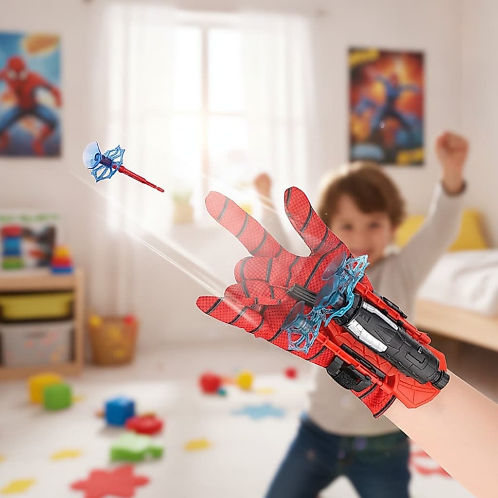 Luva Lançadora Teia Infantil Herói Divertido Brinquedo Criativo Crianças 3+ Anos Presente