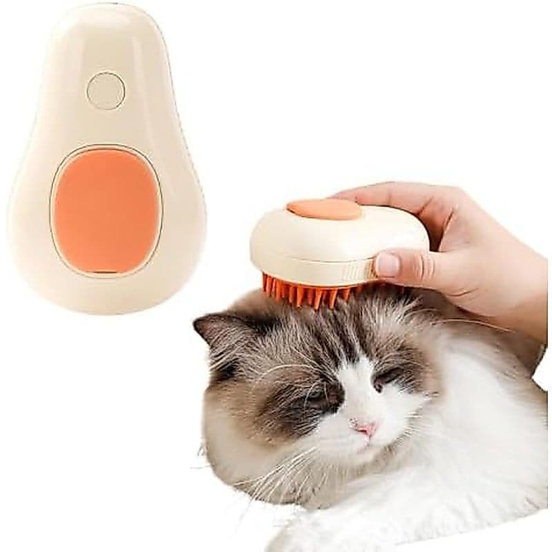 Escova De Vapor Para Gatos , Pente 3 Em 1 Massagem , Autolimpante Com Água , Cães De Silicone Recarregável Banho Elimina