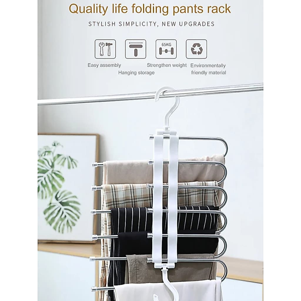 [Economize Espaço]【Space-Saving Design】Adjustable 5-in-1 Closet Organizer Cabide/Pendurador de Roupas/Organizador de Arm