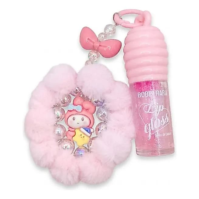 Lip Gloss Bobbi Rara Com Chaveiro Pompom Brilho Labial