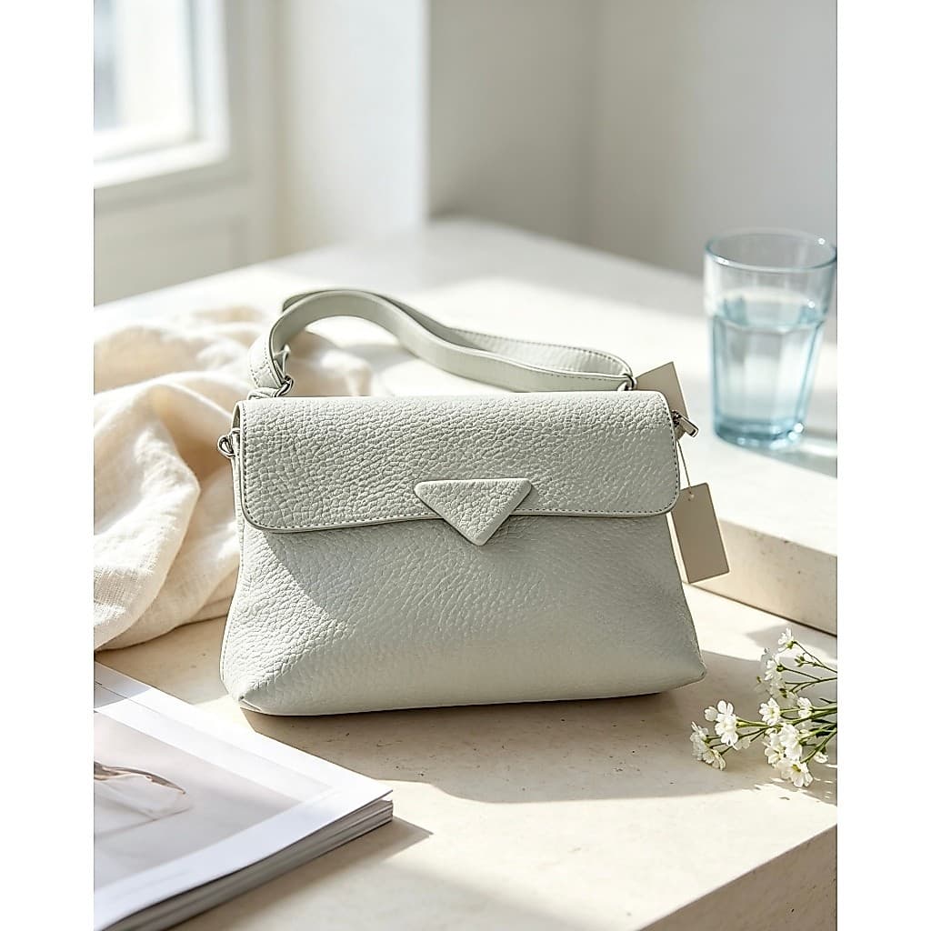 Bolsa Transversal Feminina Couro Lichia Macia, Modelo Versátil de Ombro com Alça Dupla Ajustável