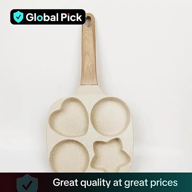 Frigideira Antiaderente com Design de Furos em Forma de Estrela, Frigideira de 4 Furos com Alça, Acessórios de Cozinha,