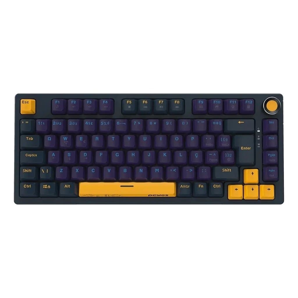 Teclado Mecânico Gamer Compacto ABNT2 82 Teclas Switch Outemu Red PCYES Arkeum Sunset AKSS75RBR Knob USB-C