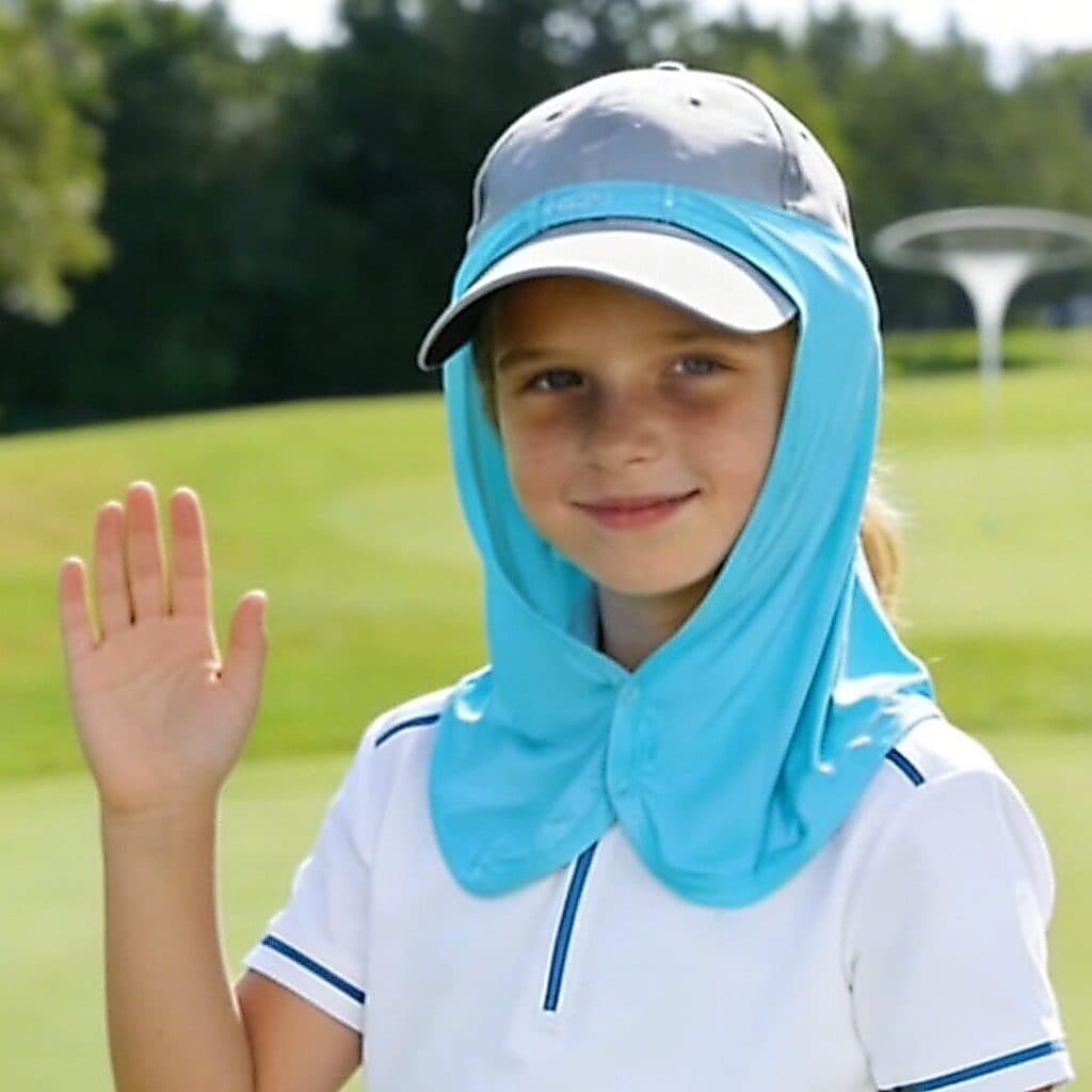 Japão japão MEGA protetor solar de golfe das crianças babador de seda gelo adolescente pára-sol resfriamento protetor so