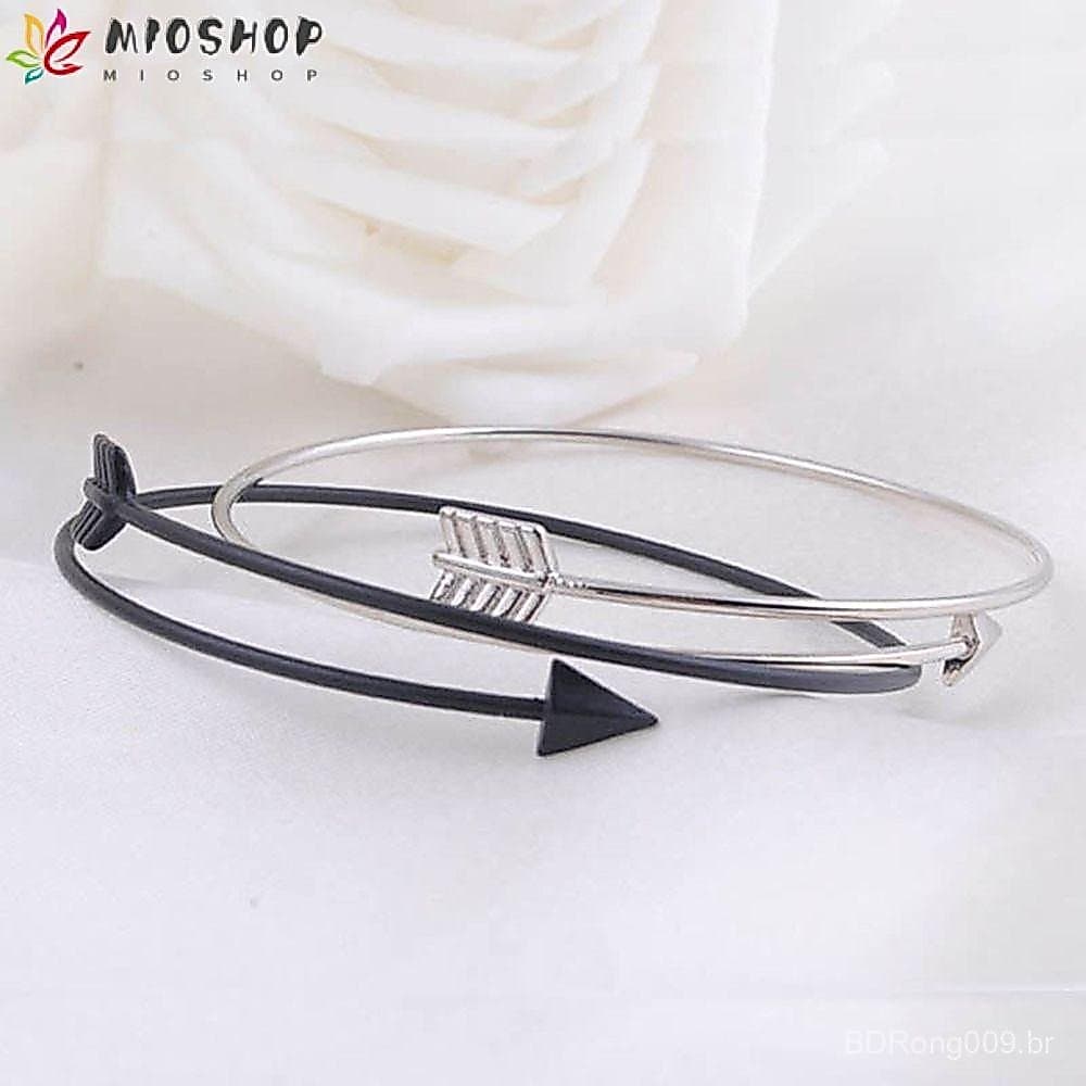 MIOSHOP 2pcs Pulseira Flecha Jewerly Women Punho Gótico Do Braço Superior