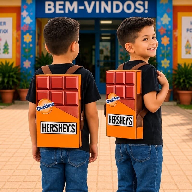 Mochila Maluca Chocolate Infantil l 40x24cm l Já Pronta