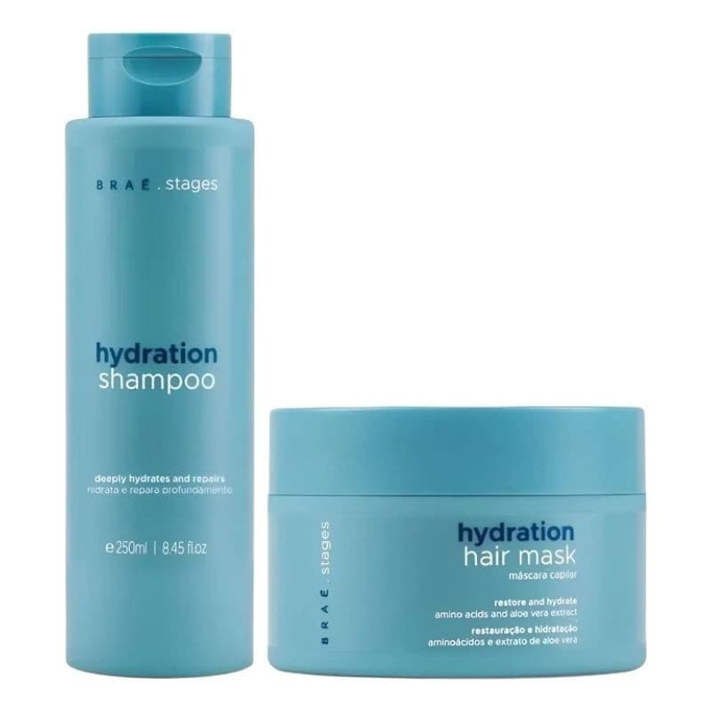 Kit Braé Stages Hydration Shampoo 250ml e Máscara 200g
