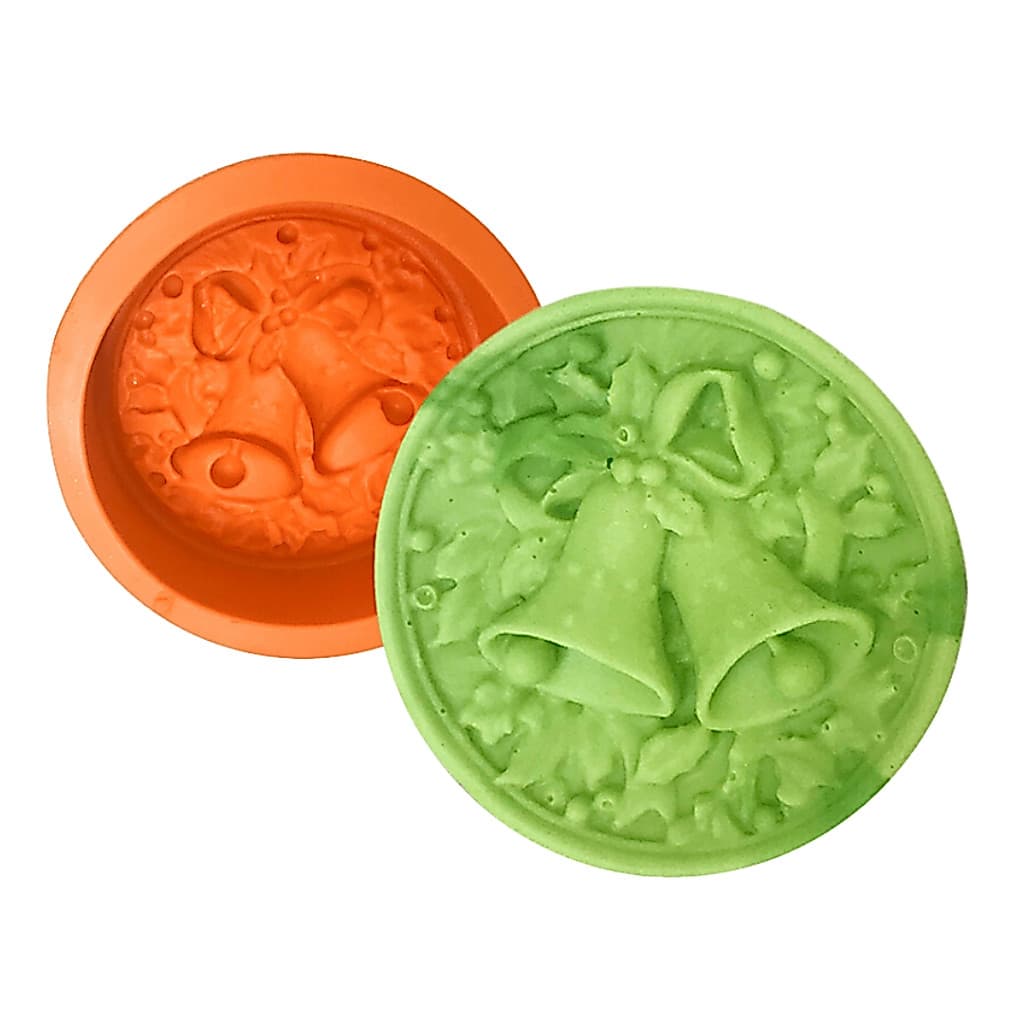 Forma Molde Silicone Sabonete Biscuit Resina - Redondo Sinos Natal