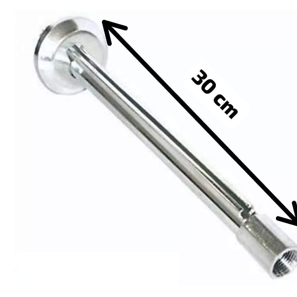 Braço Cano Para Chuveiro 30 Cm Alumínio Polido