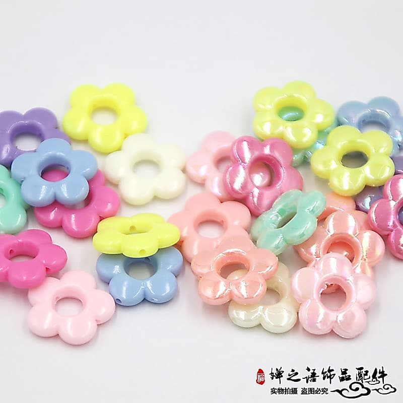 Diy miçangas Material jóias acessórios acrílico contas soltas primavera cor oco 19mm contas de flores contas coloridas
