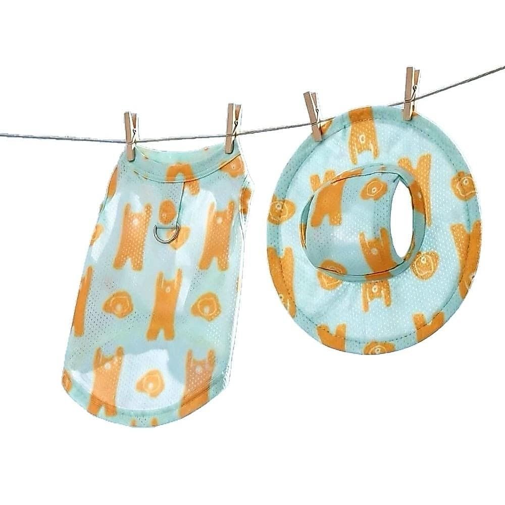 Roupas De Resfriamento Para Cães , 2 Peças , Colete Respirável De Verão De Animais De Estimação , Com Chapéu De Sol Leve