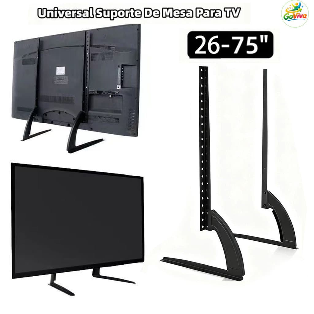 Suporte para TV de Mesa Universal Fixo, Suporta TVs e Monitores de 26" até 75", até 50kg