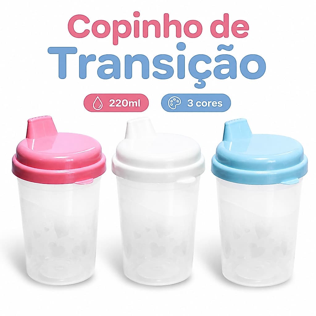 Copinho De Transição Plastibaby 200ml Copo Para Bebê Treinamento Infantil Água Copo de Treinamento Bebê