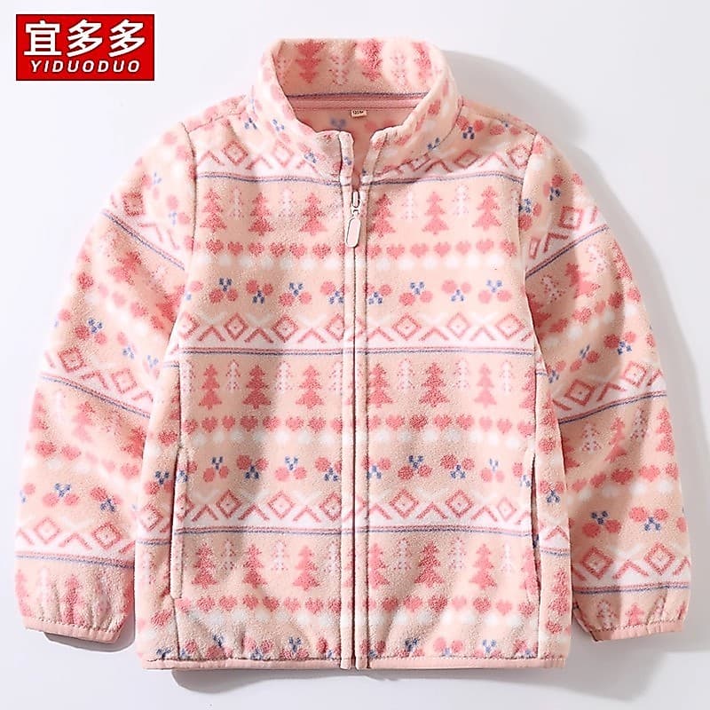 Crianças outono novo produto jaqueta de lã quente meninas velo superior partícula velo zíper Casual moletom estudantes