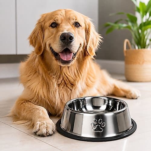 Comedouro Antiderrapante Resistente Inox Grande Redondo Racao Agua Cachorro Gato