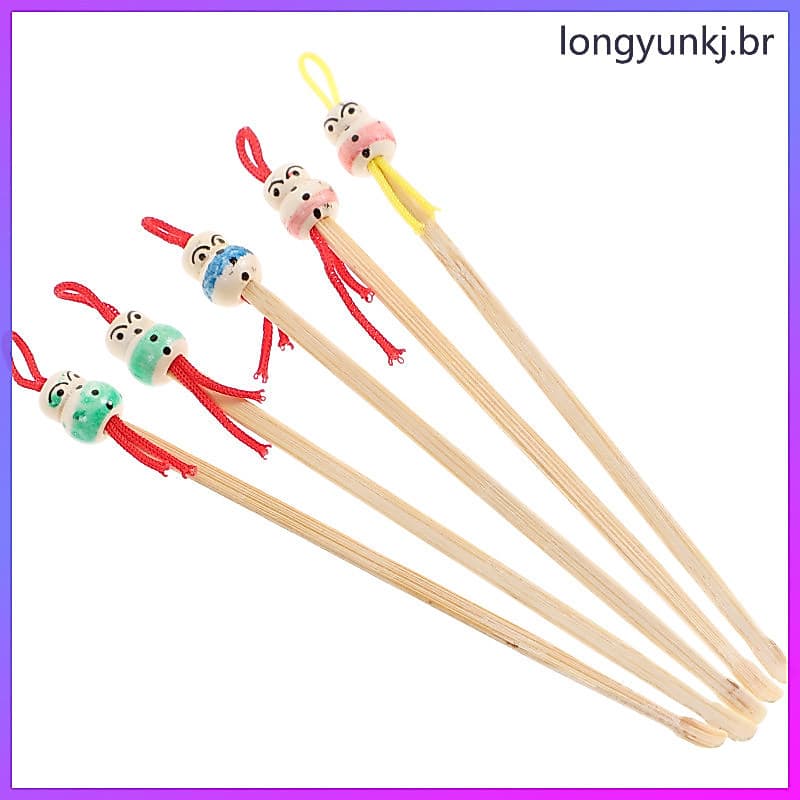 🍳 5Peças Utensílios De Limpeza Auricular Bambu Seguro Colorido