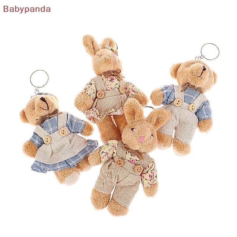 Chaveiro de pelúcia em formato de urso fofo, adequado para mochilas, carros e bolsas.