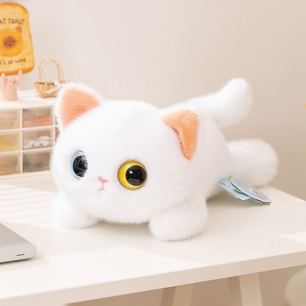 BRBLIFE Brinquedo de Pelúcia Gato de Olhos Grandes, Boneca de Simulação de Gatinho Realista e Fofa, 20/40 cm W8RQ