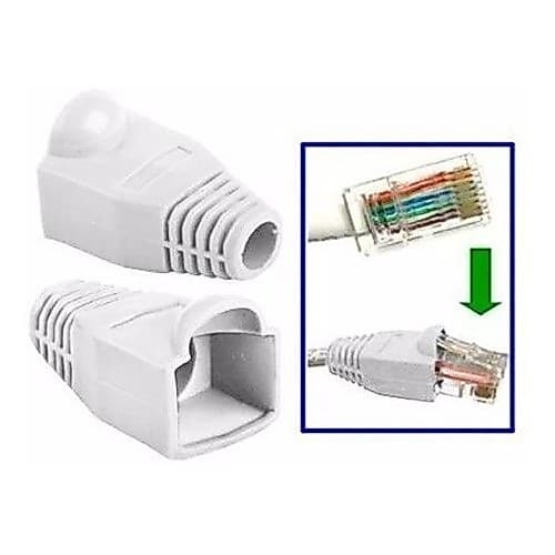 100 Capas para Conector Rj45 Cabo de Rede Cat5, Cat5e, Cat6 e Cat6e