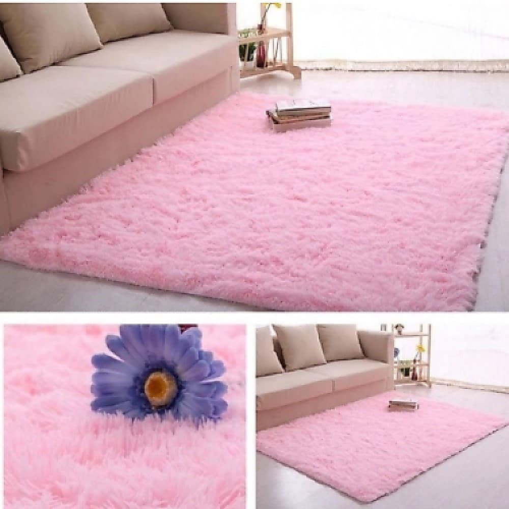 Tapete Bebê 1x45 Peludo Rosa Para Quarto Bebê 1x45 cm Fofinho e Felpudo Antialérgico