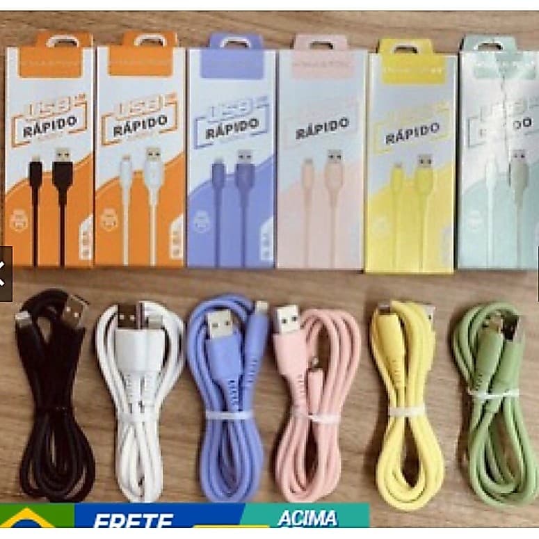 Cabo V8/Type-C / iphone ios USB Turbo 4.8A Dados e Carregamento 1m H’Maston original SJX09-1-2-3