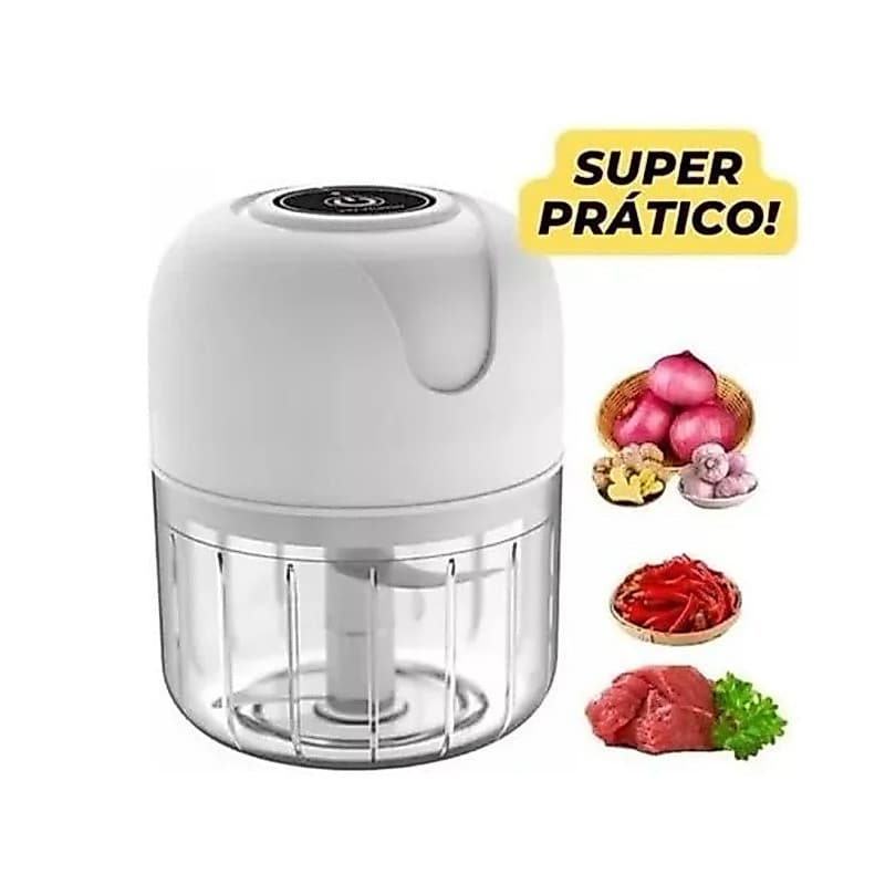 Mini Processador Triturador Sem Fio Elétrico 250ML De Alimentos Para Legumes Alho