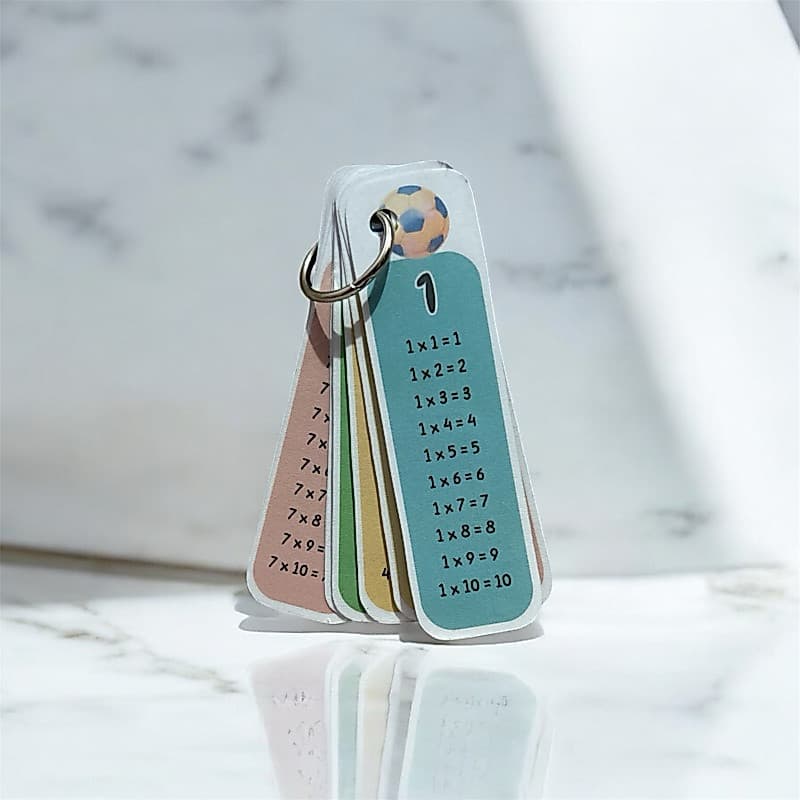 Tabuada de Multiplicação 1 a 10 Infantil Portátil com Anel para Mochila e Caderno